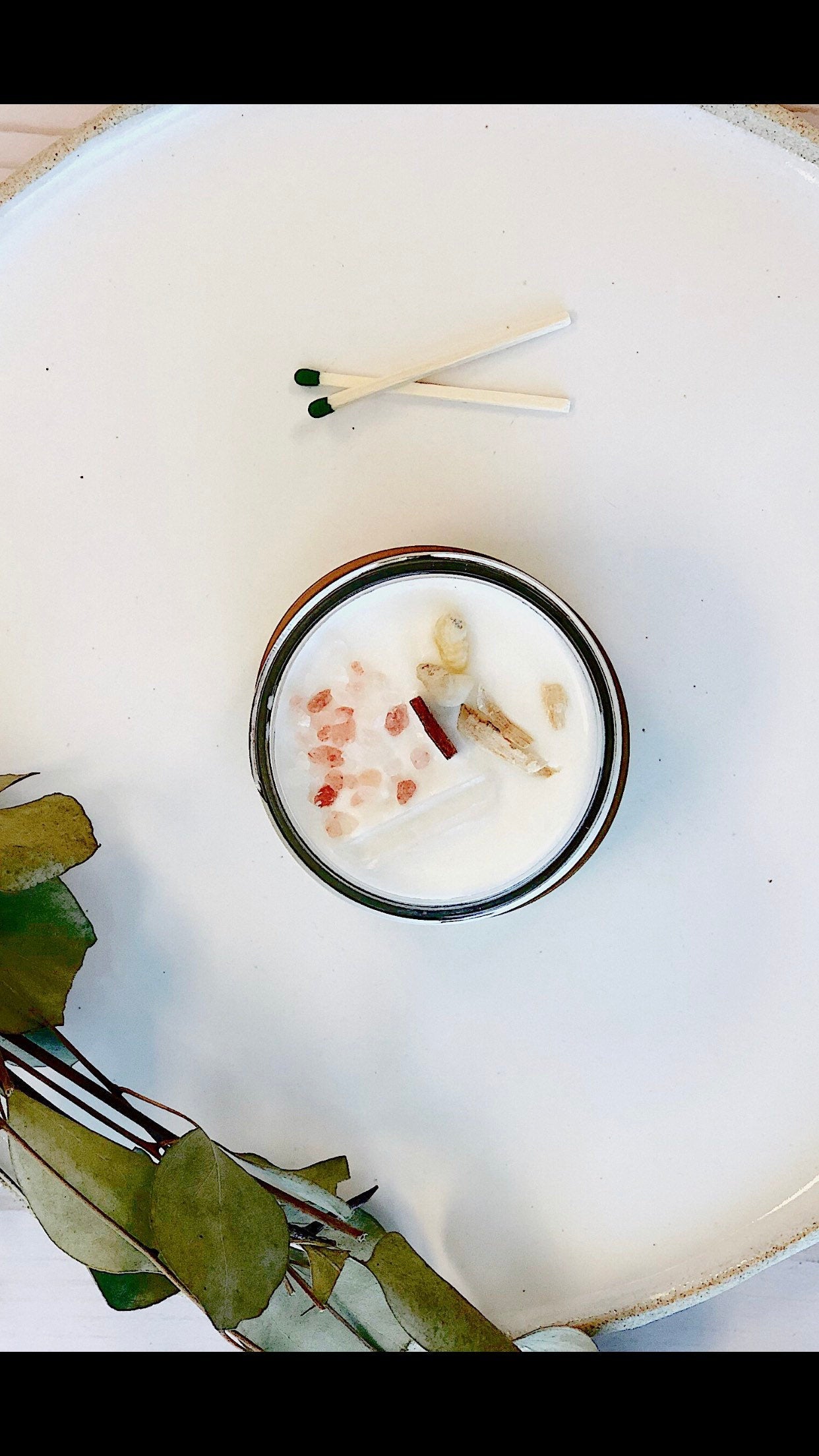 Space Clearing Candle/ Intention Candle / Organic Soy Candle / Candle with Crystals / Cleansing Candle by Butter Me Up Organics
