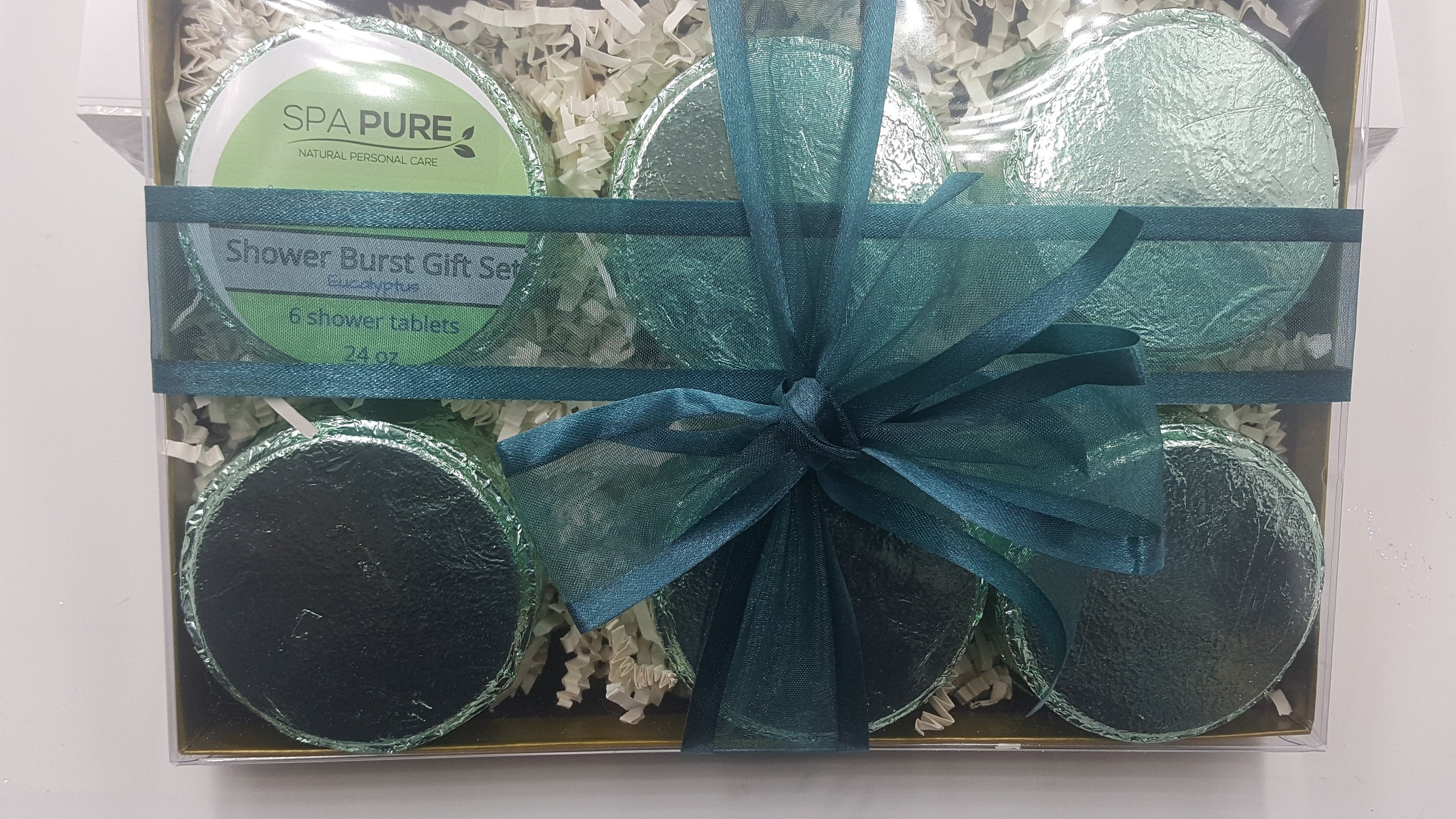 Gift Set with 6 Aromatherapy Shower Tablets - Eucalyptus - 100% Natural Essential Oil Blends by Spa Pure