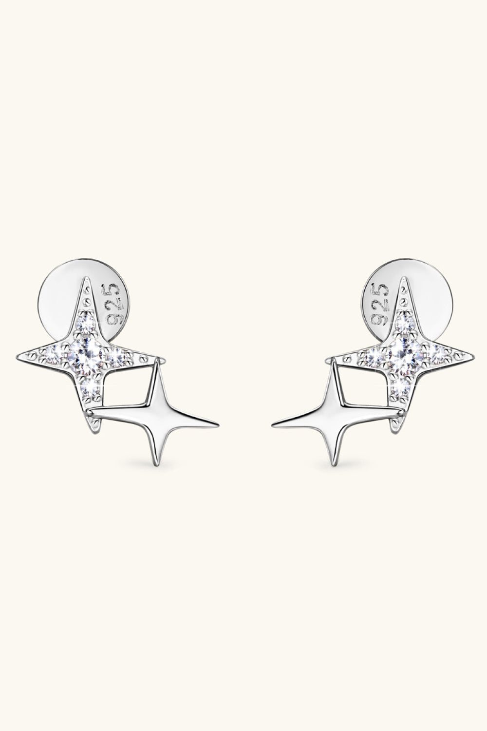 Sparkala™ Platinum-Plated 925 Sterling Silver Star Shape Earrings by Sparkala