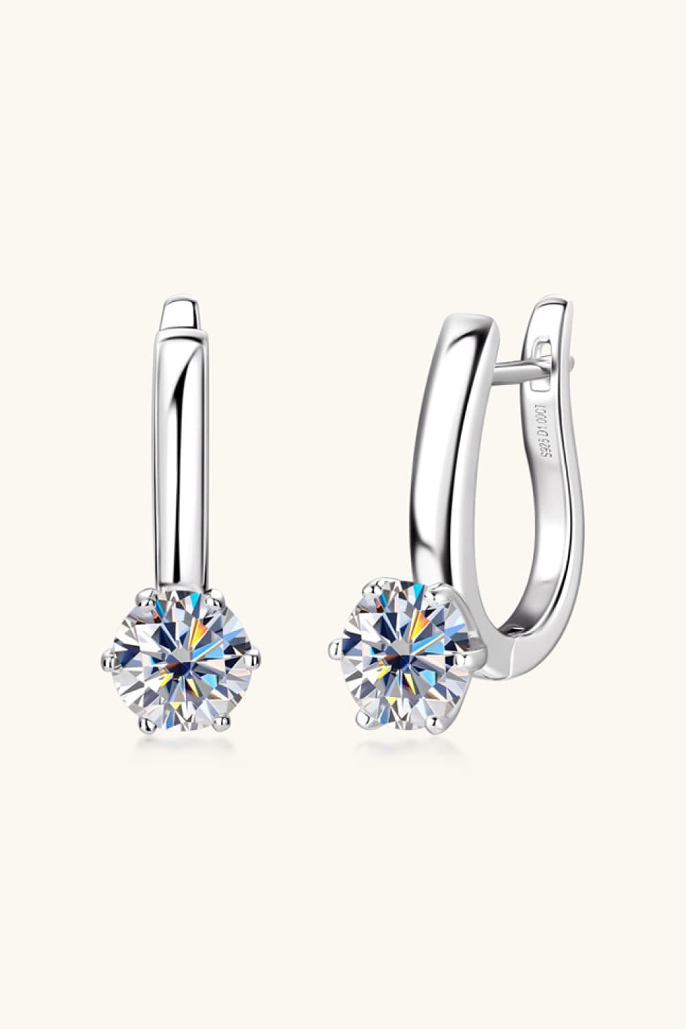 2 Carat Sparkala™ Platinum-Plated 925 Sterling Silver Earrings by Sparkala