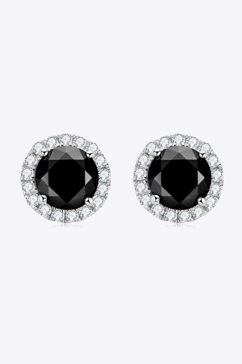 Two-Tone 4-Prong Sparkala™ Stud Earrings (Platinum-Plated Fine Silver) by Sparkala