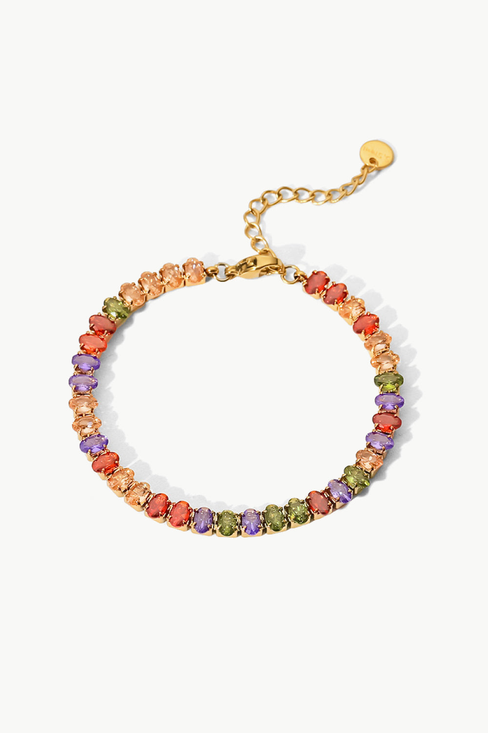 18K Gold Plated Multicolored Zircon Bracelet by Sparkala
