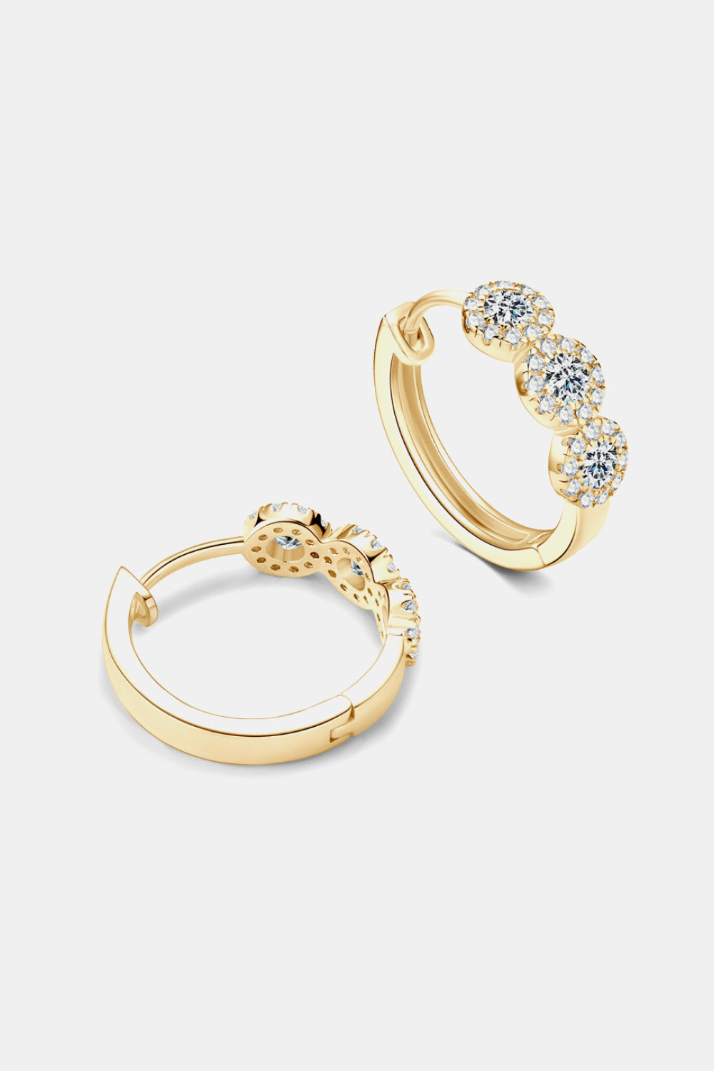 Sparkala™ Platinum-Plated 925 Sterling Silver Huggie Earrings by Sparkala