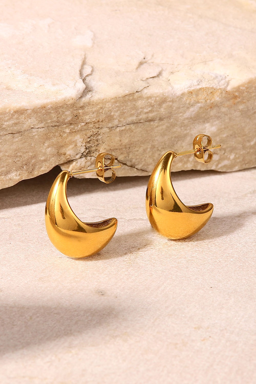 Stainless Steel C-Hoop Earrings by Sparkala