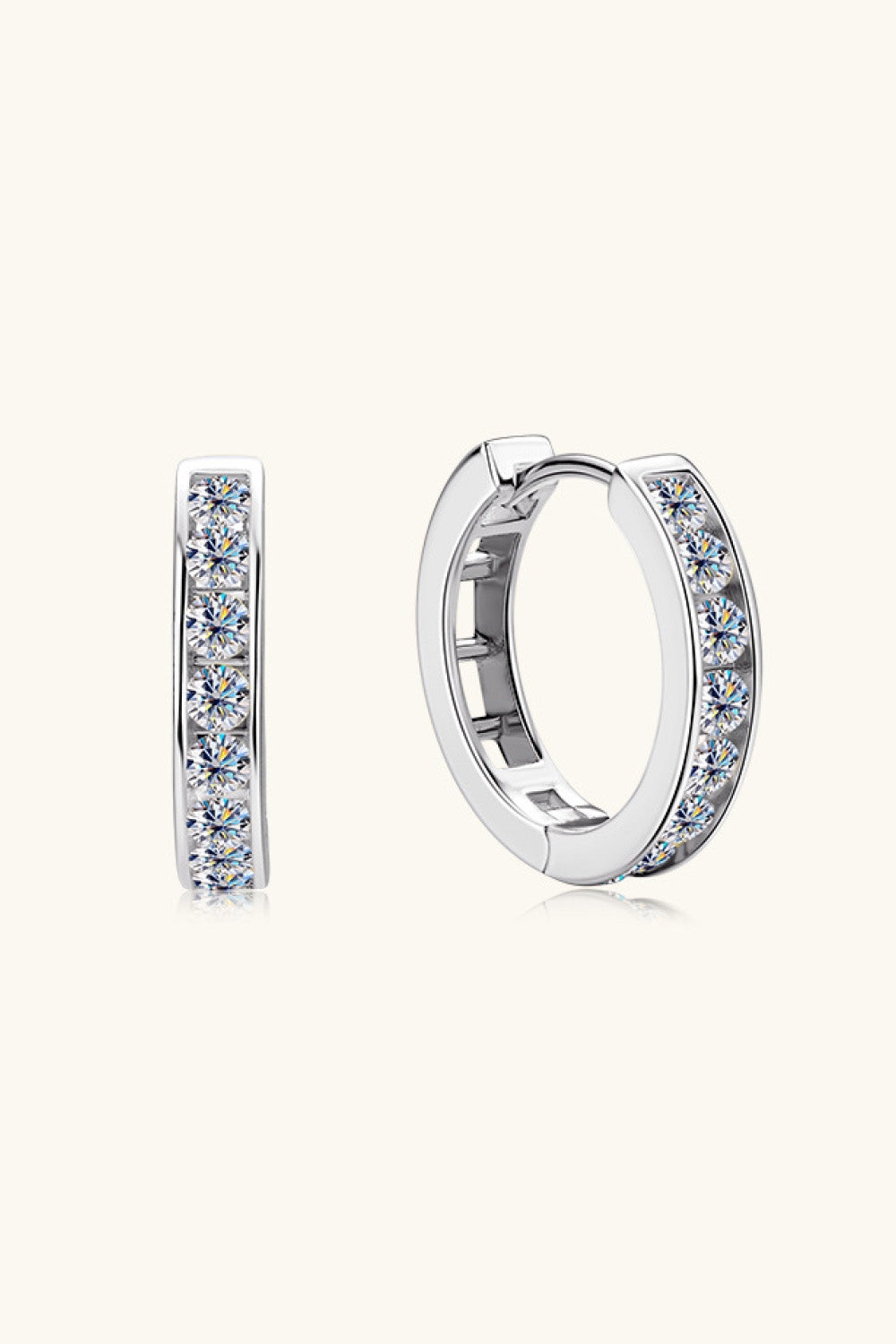 Sparkala™ Platinum-Plated 925 Sterling Silver Huggie Earrings by Sparkala