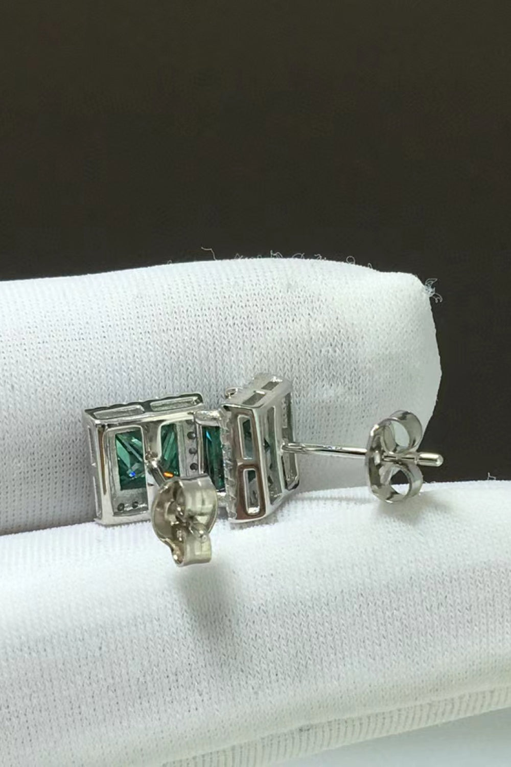 2 Carat Sparkala™ Square Stud Earrings (Platinum-Plated Fine Silver) by Sparkala