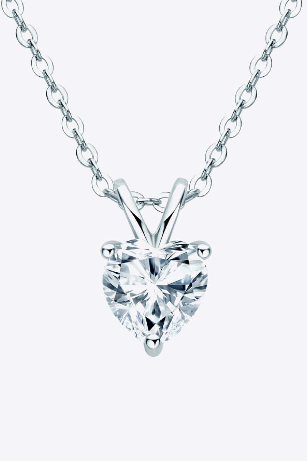 1 Carat Sparkala™ Heart-Shaped Pendant Necklace (Platinum-Plated Fine Silver) by Sparkala
