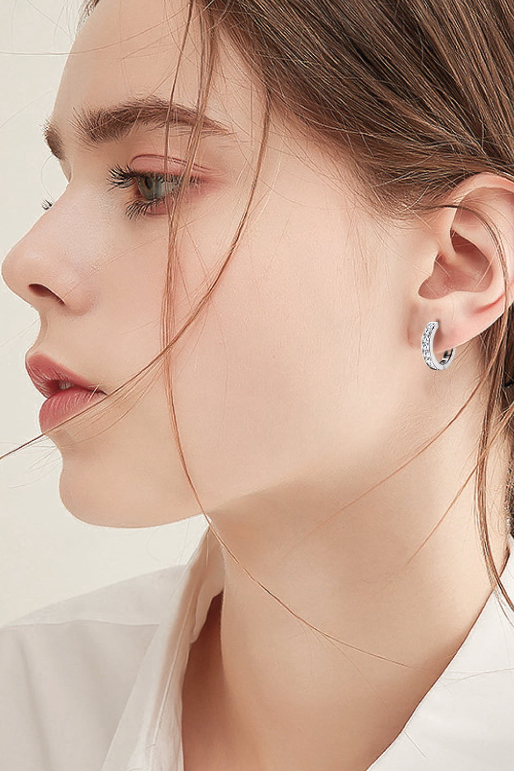 Sparkala™ Platinum-Plated 925 Sterling Silver Huggie Earrings by Sparkala