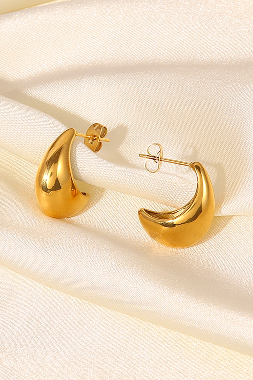 Stainless Steel C-Hoop Earrings by Sparkala