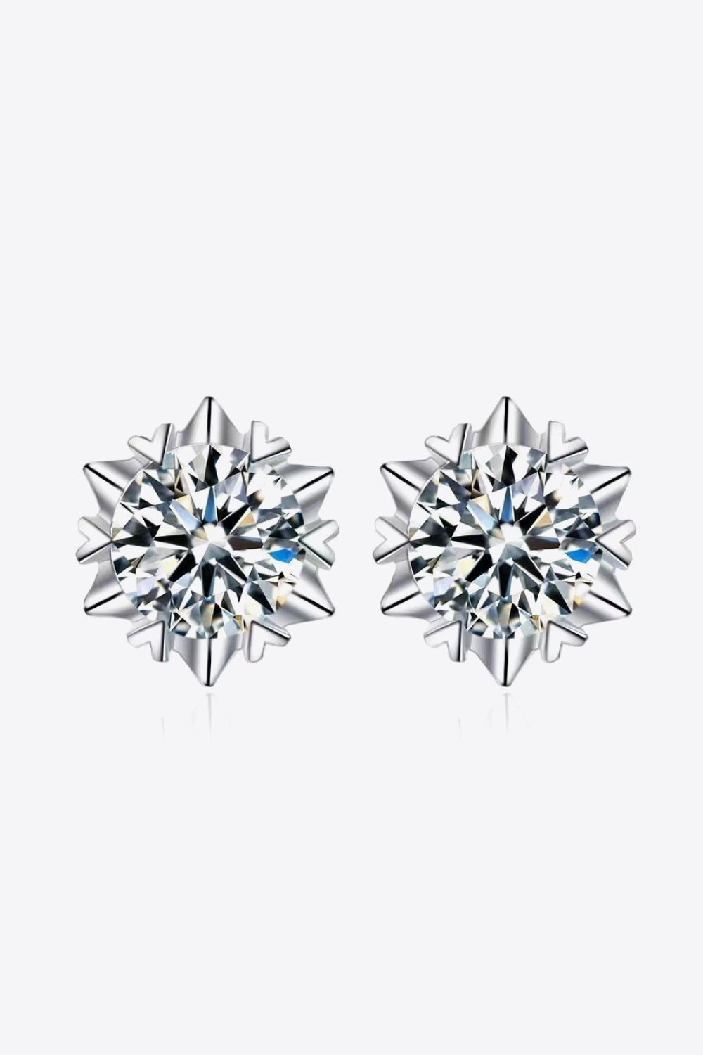 Stuck On You 4 Carat Sparkala™ Stud Earrings (Platinum-Plated Fine Silver) by Sparkala