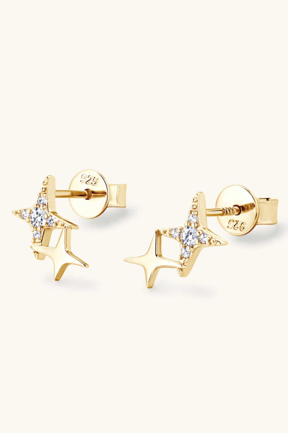 Sparkala™ Platinum-Plated 925 Sterling Silver Star Shape Earrings by Sparkala