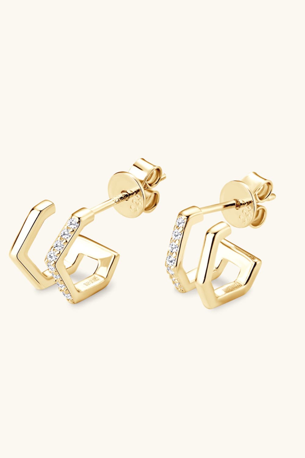 Sparkala™ Platinum-Plated 925 Sterling Silver Double-Layered Earrings by Sparkala
