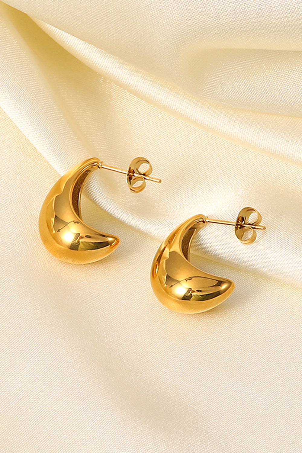Stainless Steel C-Hoop Earrings by Sparkala