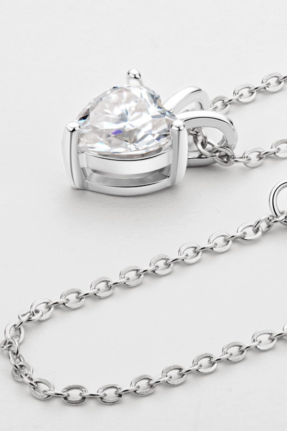 1 Carat Sparkala™ Heart-Shaped Pendant Necklace (Platinum-Plated Fine Silver) by Sparkala