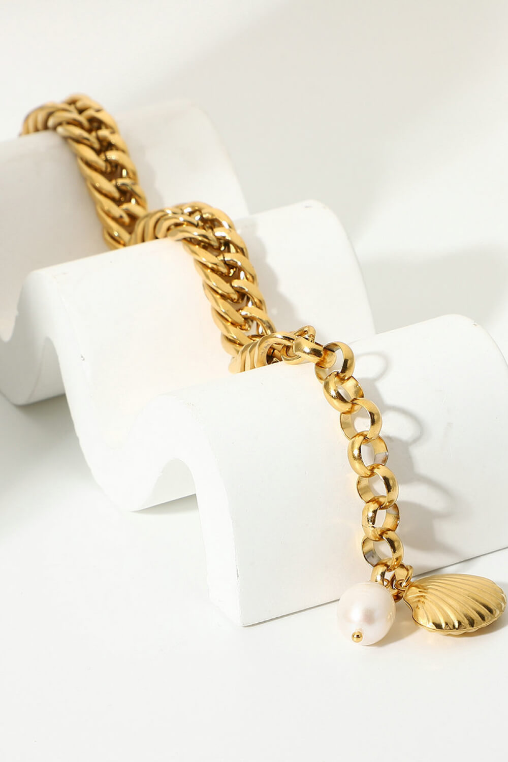 18K Gold-Plated Curb Chain Bracelet by Sparkala