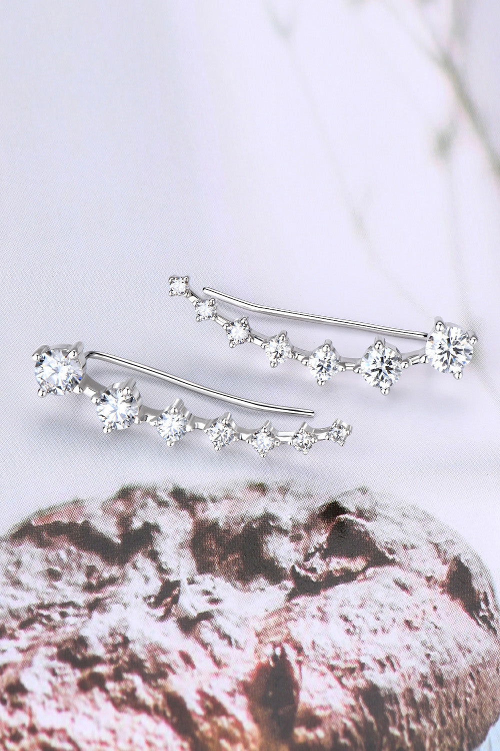 1.9 Carat Sparkala™ Platinum-Plated 925 Sterling Silver Earrings by Sparkala