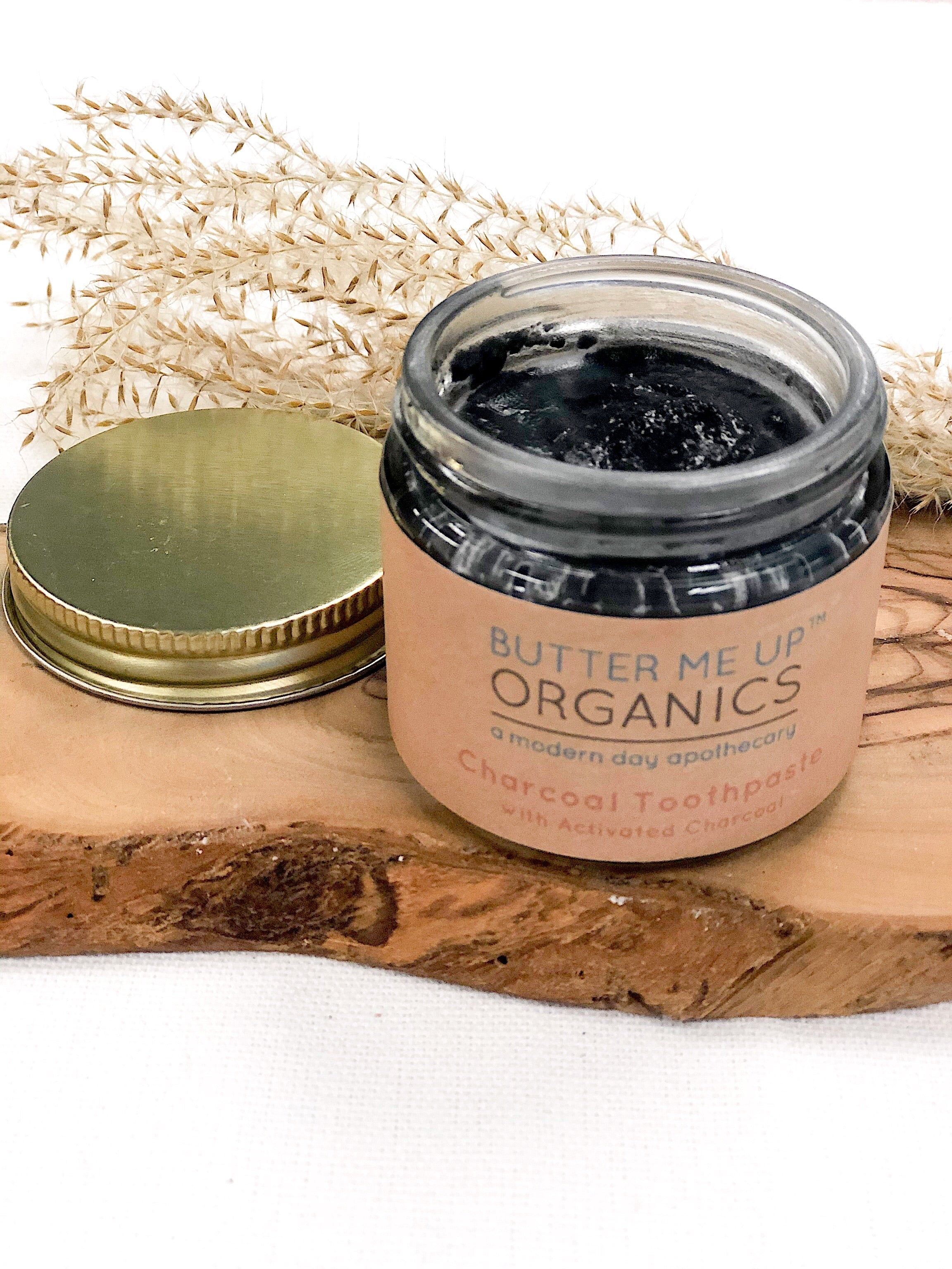 Organic Activated Charcoal Toothpaste / Whitening Toothpaste / Organic Toothpaste / Black Toothpaste / Charcoal Toothpaste / Tooth Paste by Butter Me Up Organics