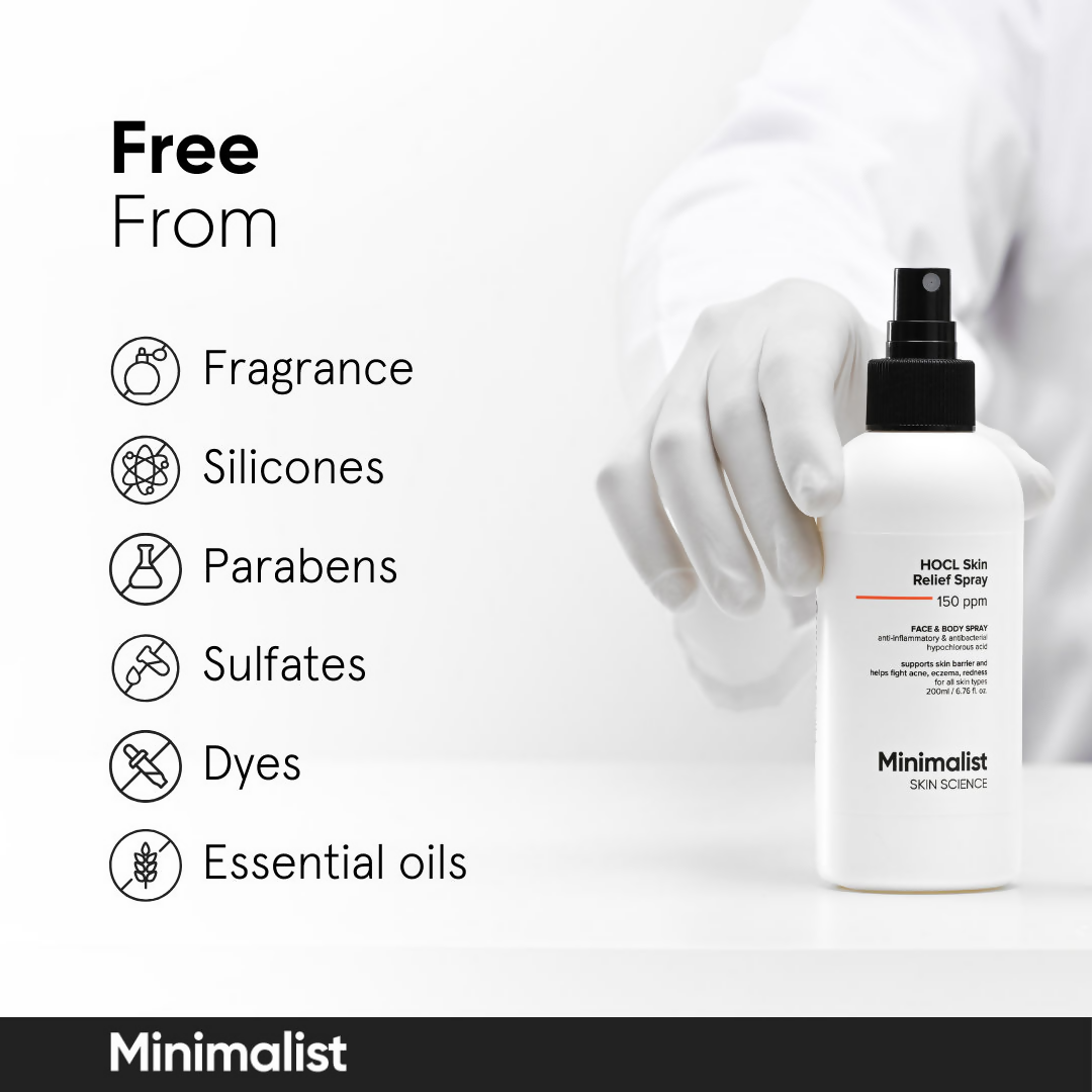 Minimalist HOCL Skin Relief Spray 150 PPM Face & Body Spray by Dista