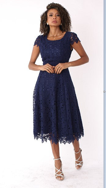 Plus Size Lace Church Dress with Satin Jacket -4529W by Tally Taylor
