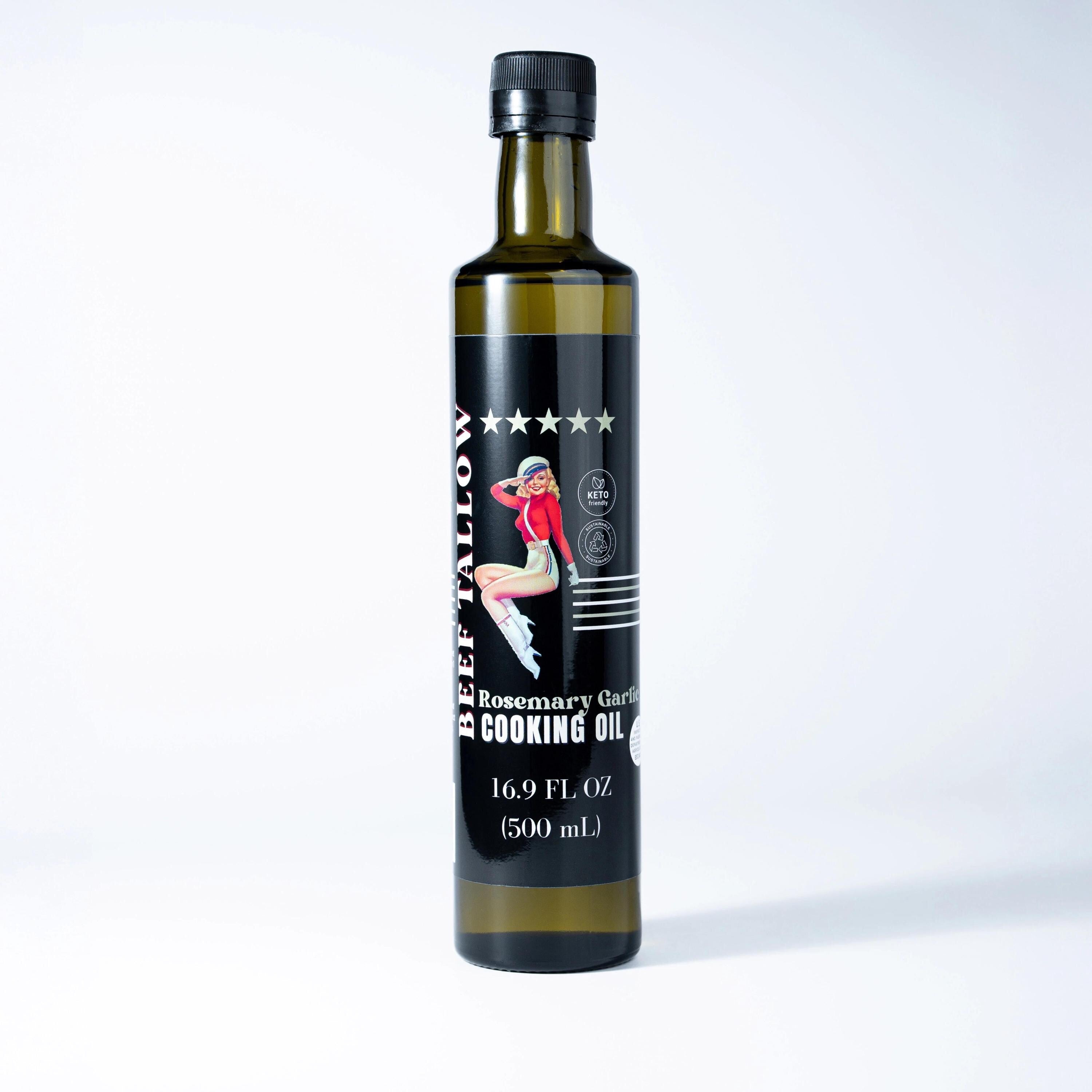 Cooking Oil Trio Bundle | Grass-Fed Beef Tallow & Olive Oil | Original, Rosemary Garlic & Lemon Pepper | Clean High-Heat Cooking from Our Restaurant Kitchen by The Lady May