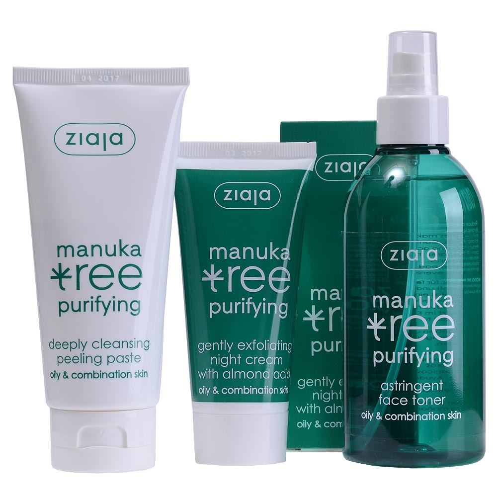 Manuka Tree Bundle: Night Cream, Face Toner & Cleansing Peeling Paste by Ziaja® USA Webstore