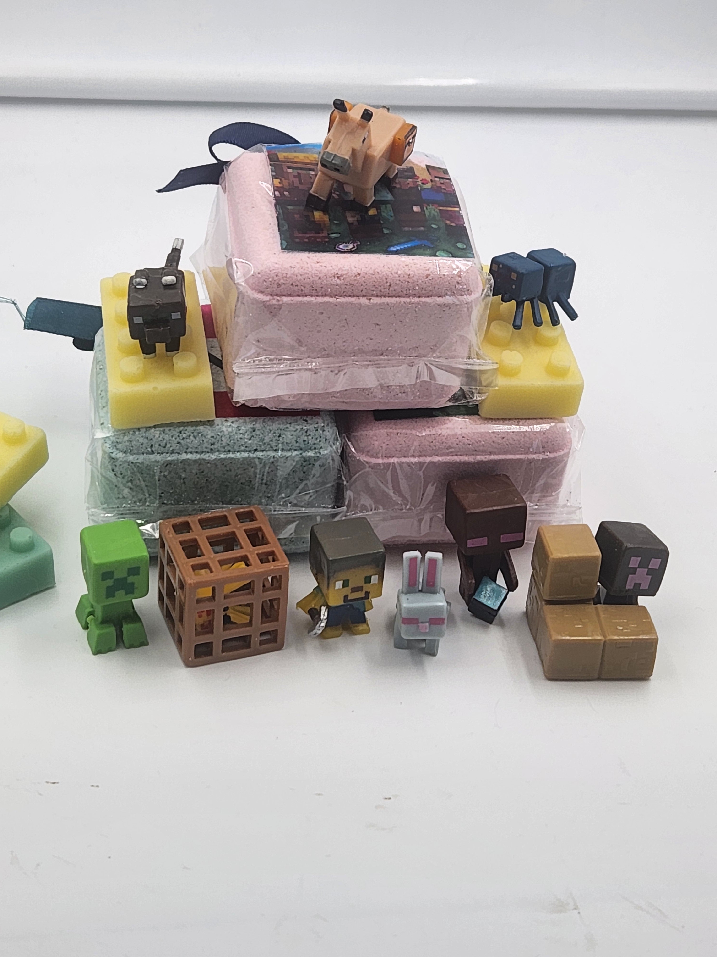 Bath Bombs for Kids with MineCrafter Toys Inside - BANG - BOOM - TNT - MADE in US, Natural Ingredients (12 Count) Pack of 1 by Spa Pure