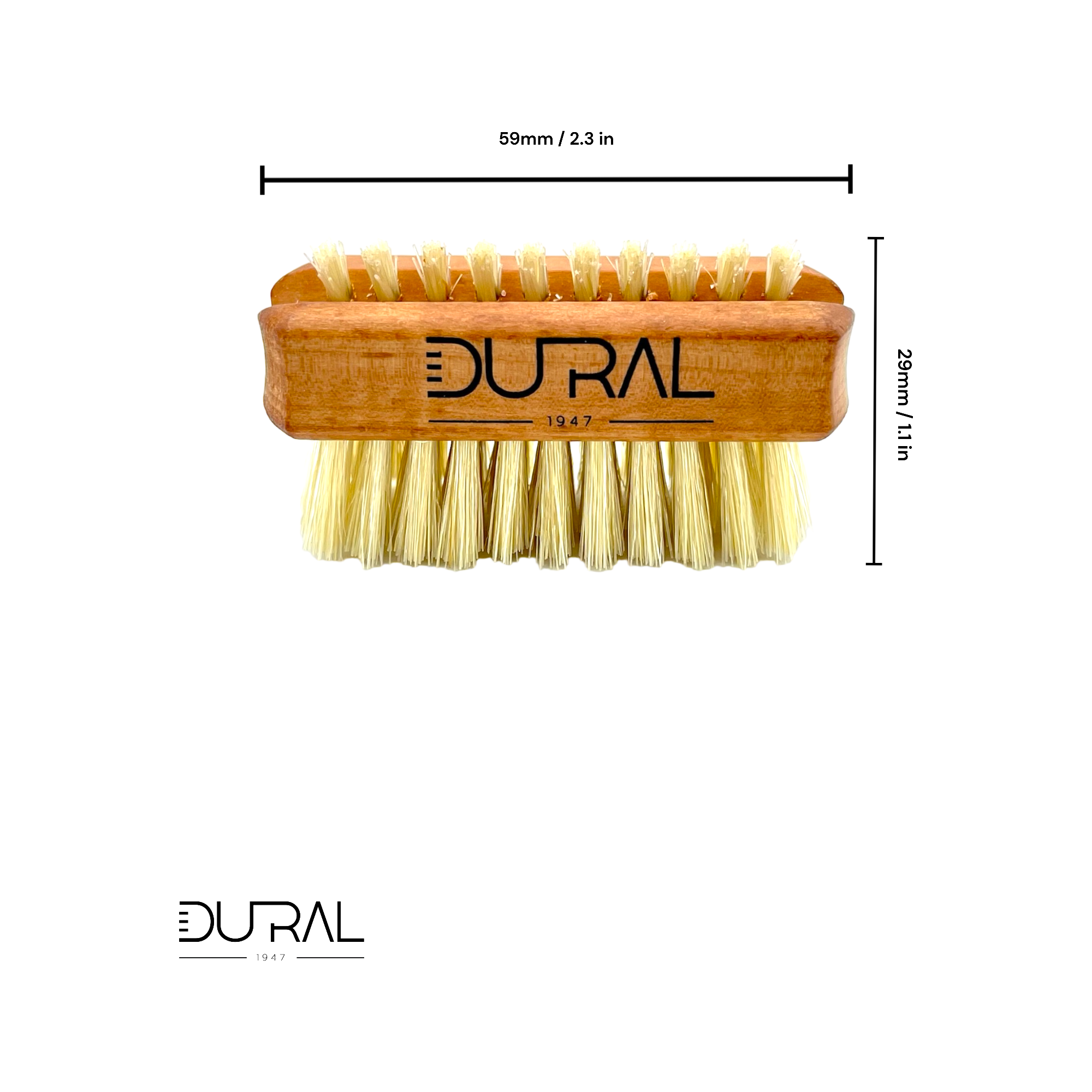 Dural Pear wood hand/nail brush with natural bristles - 1 & 5 rows by Pasteur Pharmacy