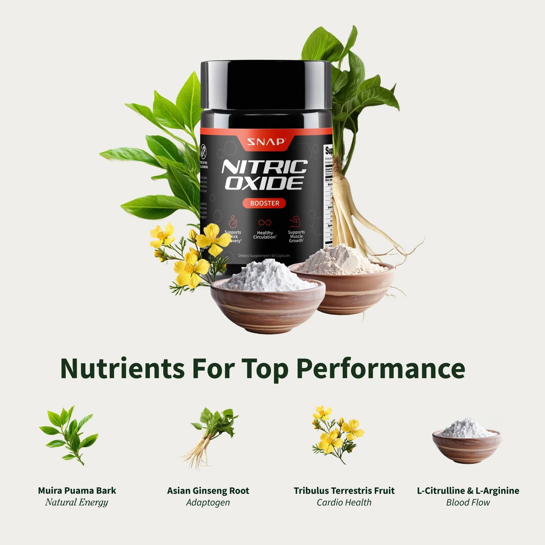 Ultimate Nitric Oxide + Testo Booster Bundle - Buy 3, Get 2 by Snap Supplements