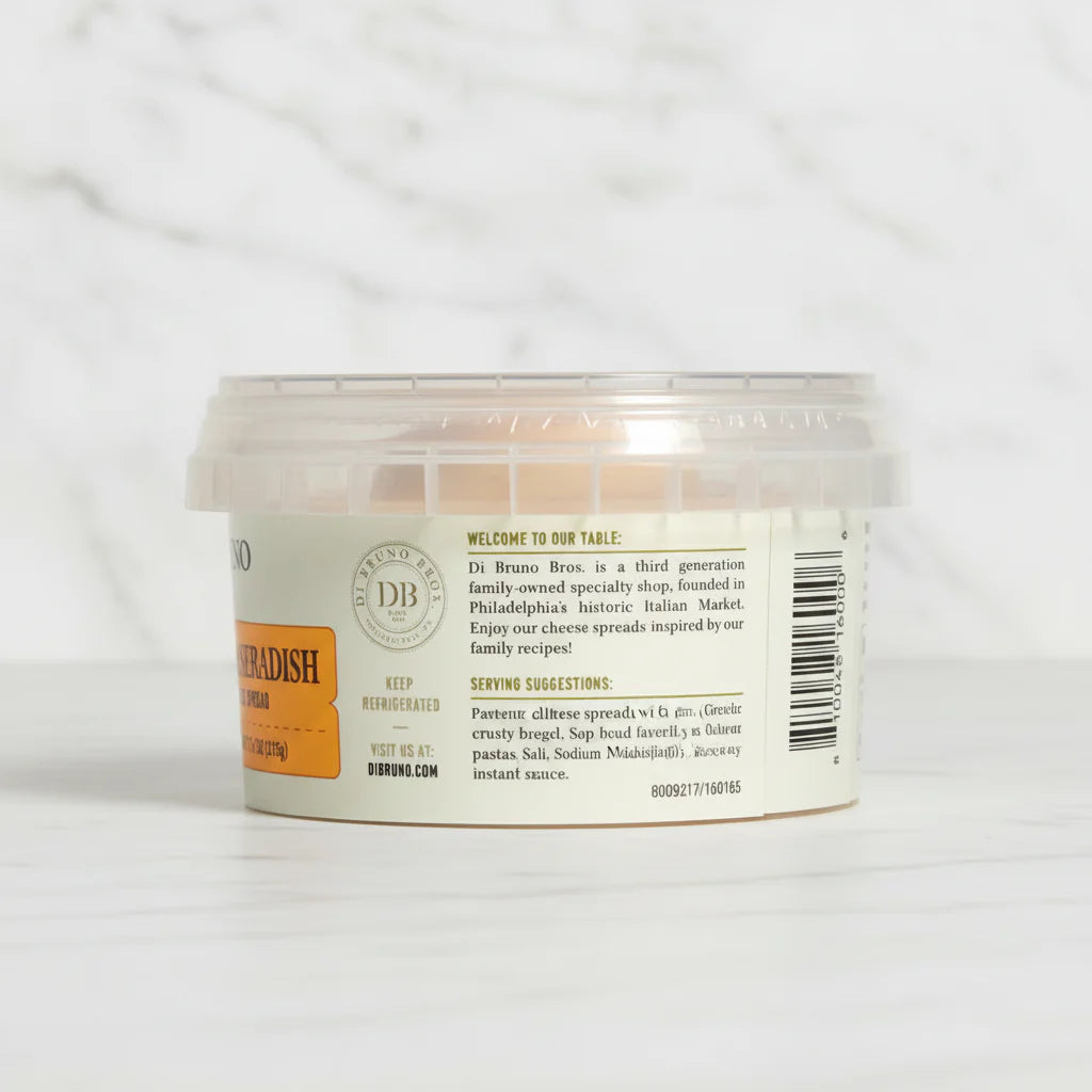 Cheddar & Horseradish with Smoky Bacon Cheese Spread by Di Bruno Bros.