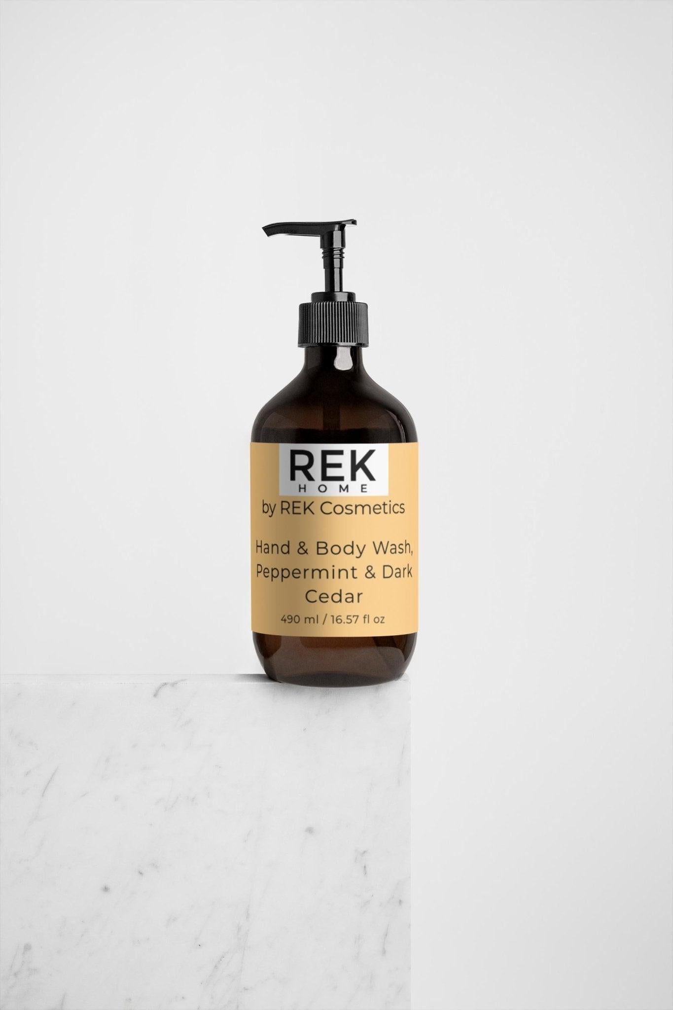 Peppermint Body Wash with Dark Cedar for Hands & Body by REK Cosmetics