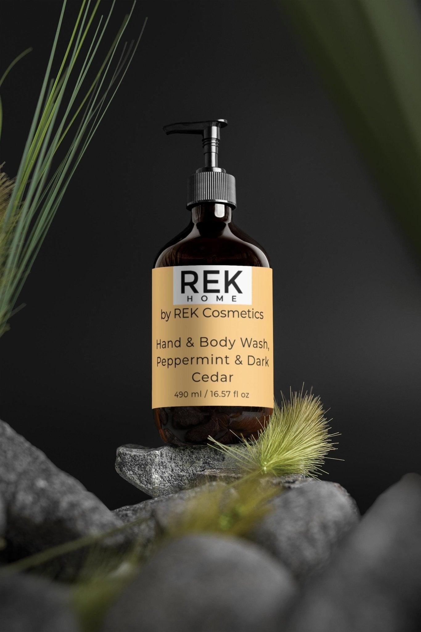 Peppermint Body Wash with Dark Cedar for Hands & Body by REK Cosmetics