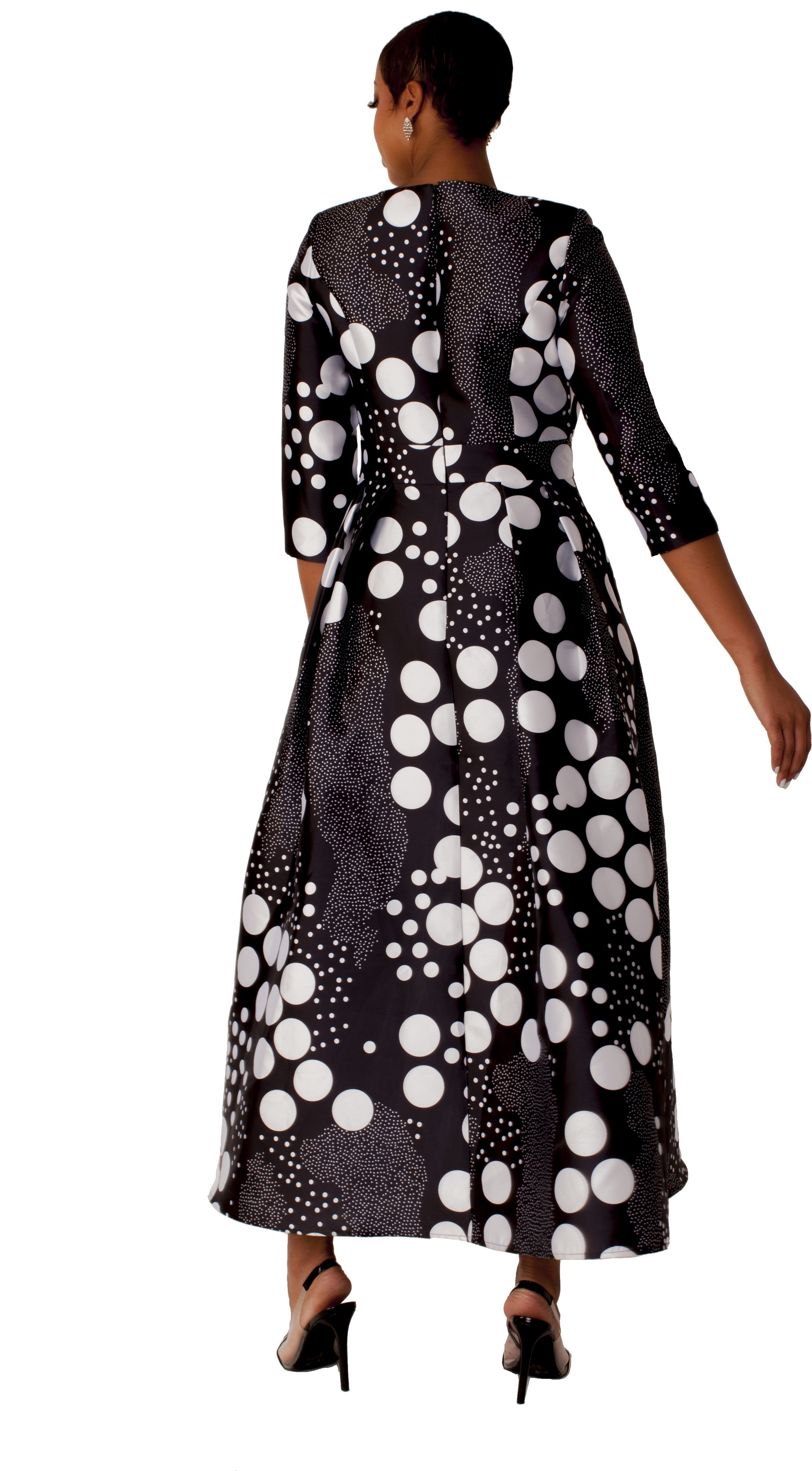 Plus Size Satin Dress with Rhinestone Brooch -4497W by Tally Taylor