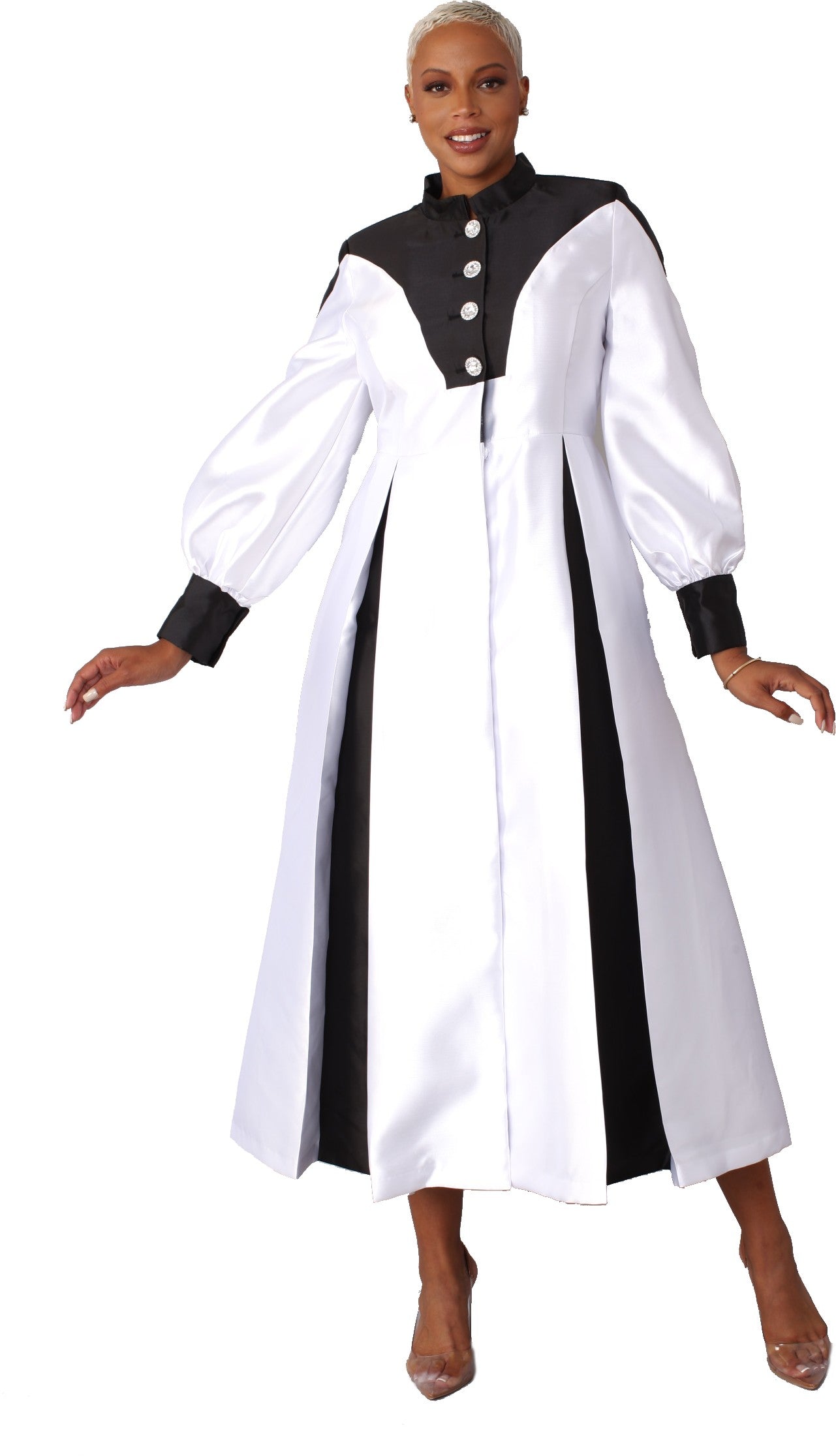 Plus Size Two-Toned Woven Cassock Robe- 4802W by Tally Taylor