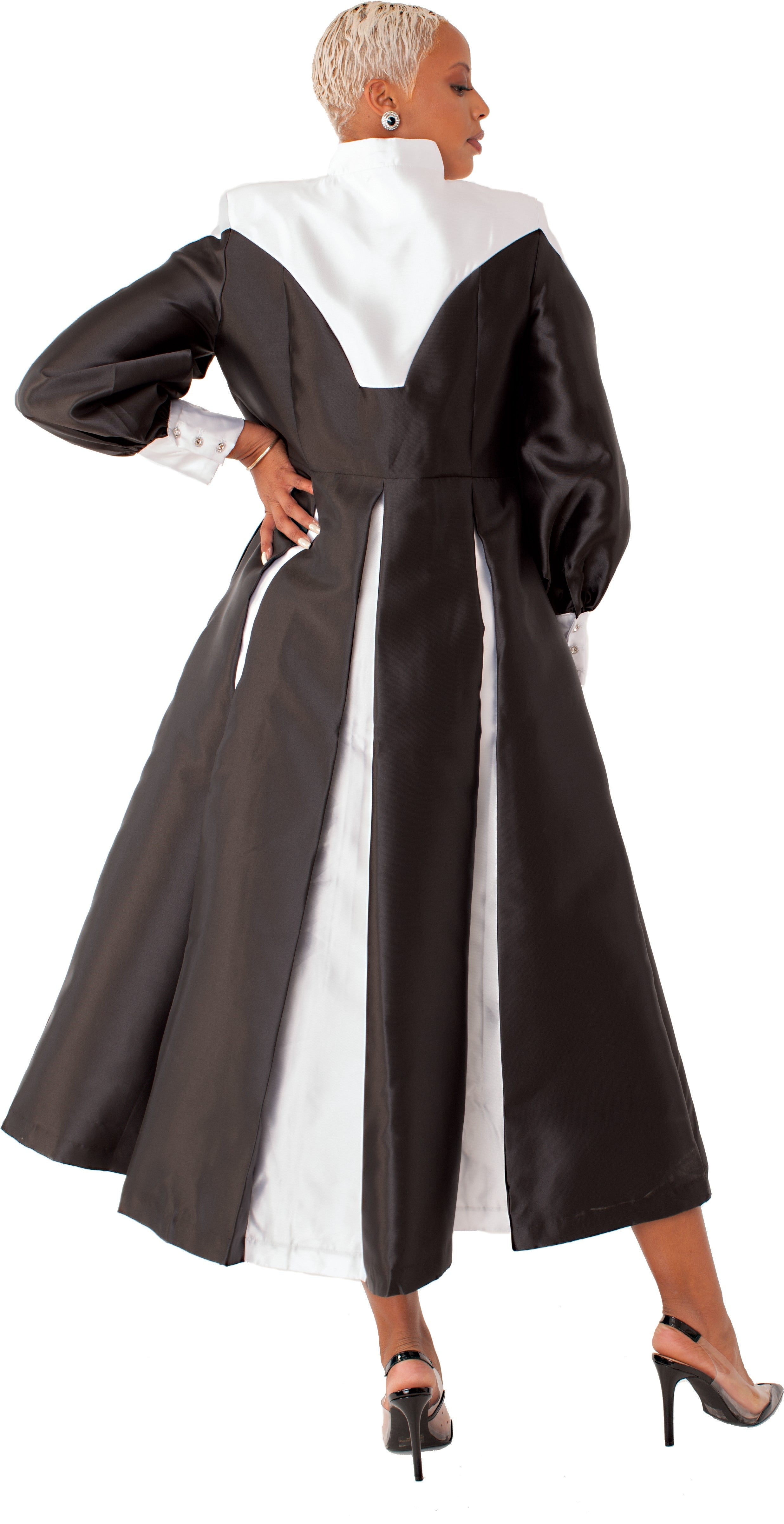 Plus Size Two-Toned Woven Cassock Robe- 4802W by Tally Taylor