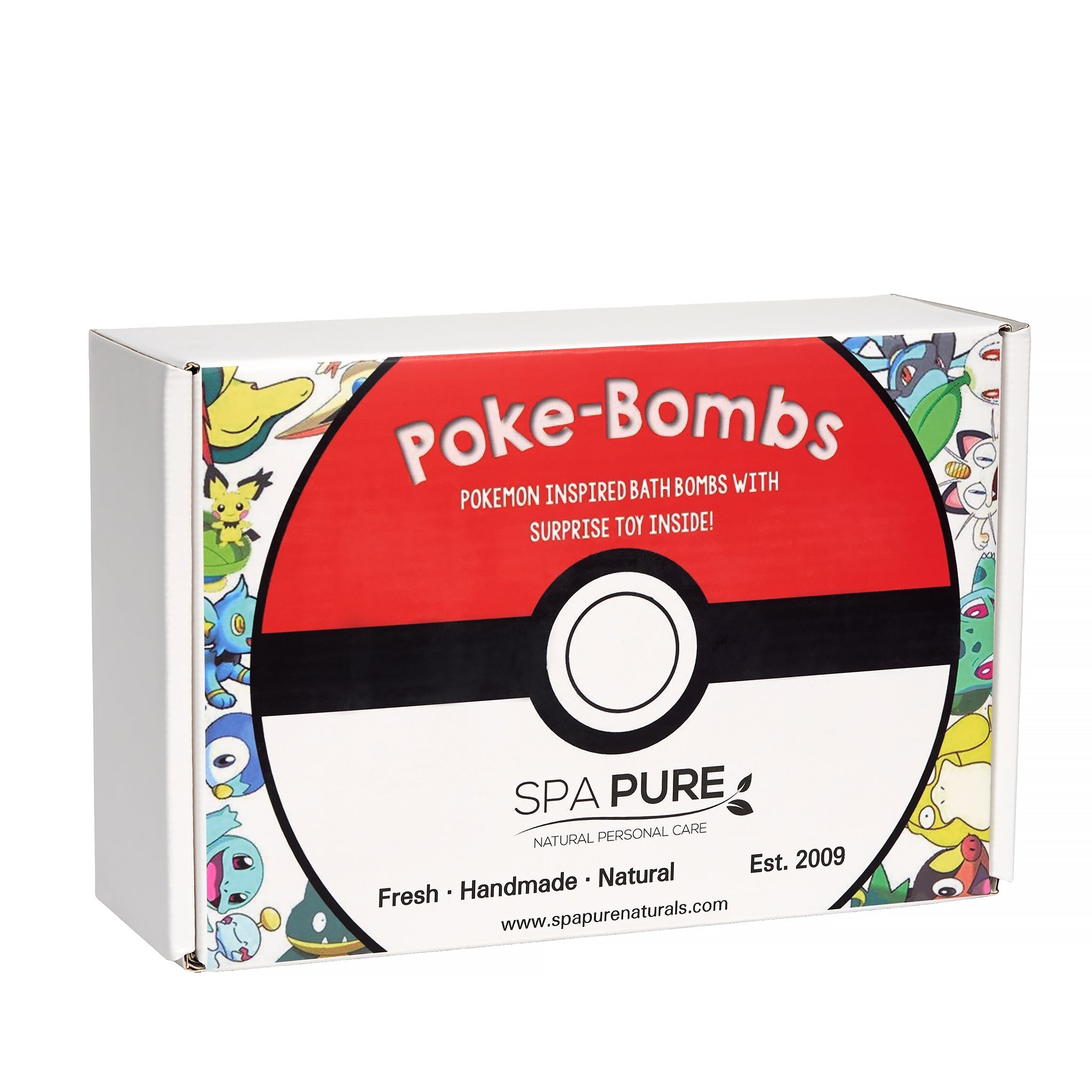 Bath Bombs for Kids: With Toys Inside, Pokemon-Inspired, Moisturizing, Natural, Large Colorful Bath Bombs (6 Count) Pack of 1 by Spa Pure