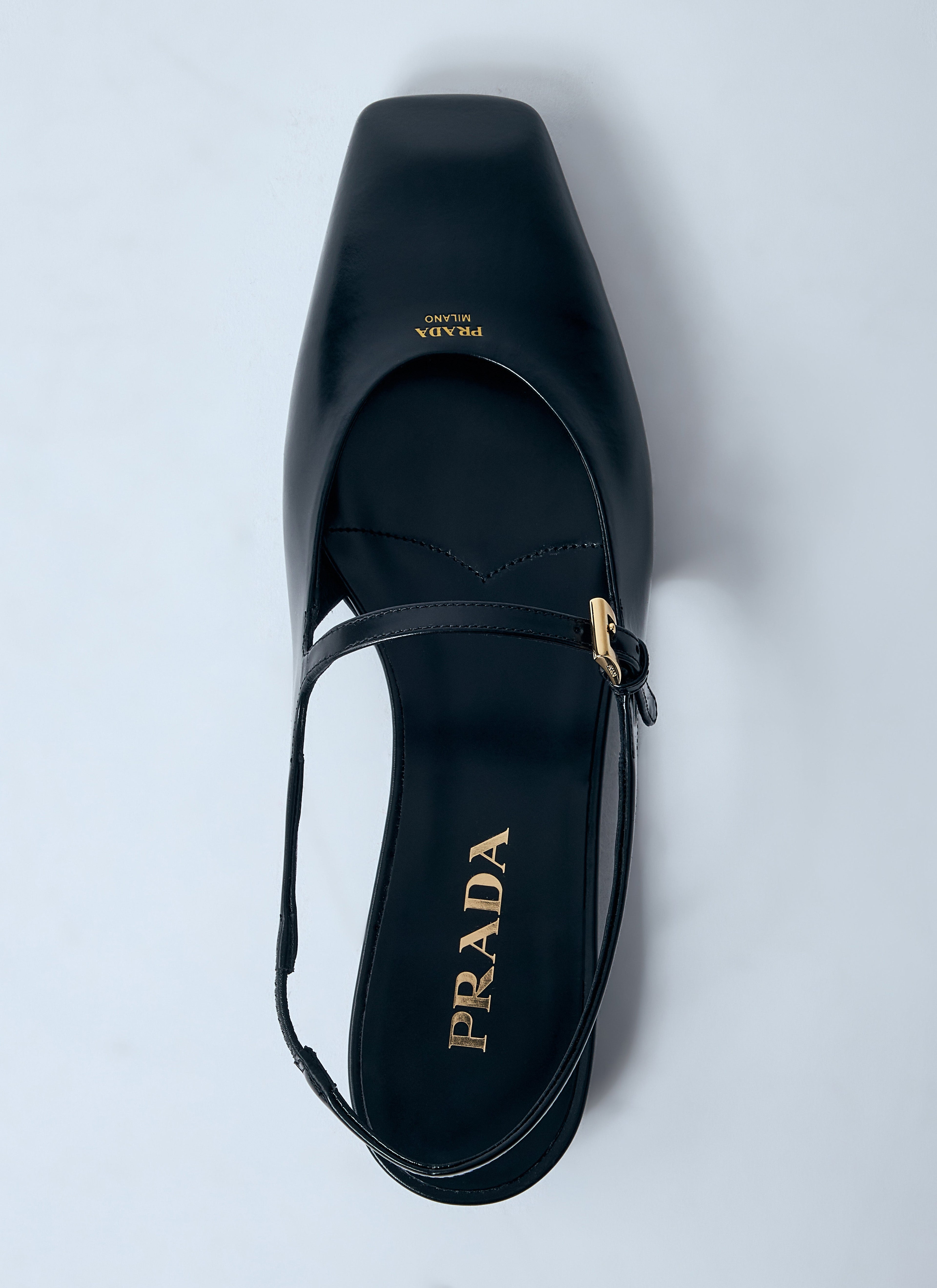 Prada Women Leather Slingback Ballerina Pumps by Luosophy