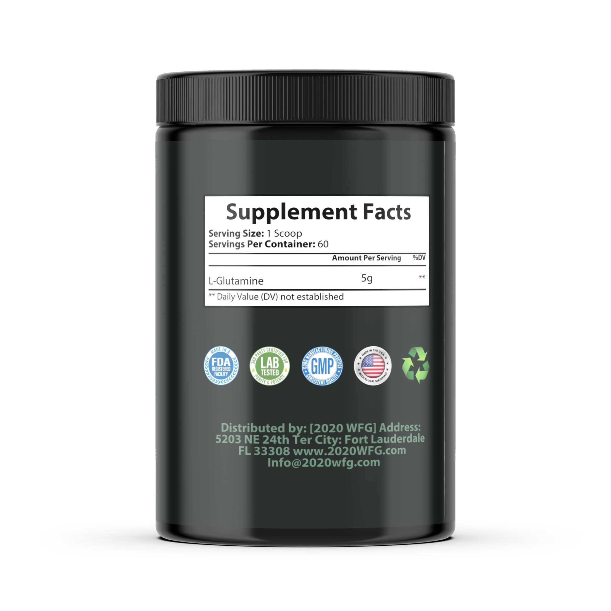 HGH-X2: Elite Muscle Recovery Formula (Pharma-Grade L-Glutamine Powder – 60 Servings) by 2020WFG