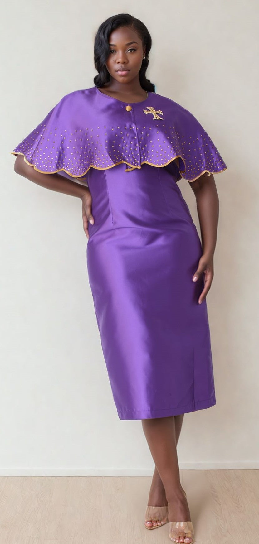3-Piece Church Robe with Detachable Cape – 4866 by Tally Taylor