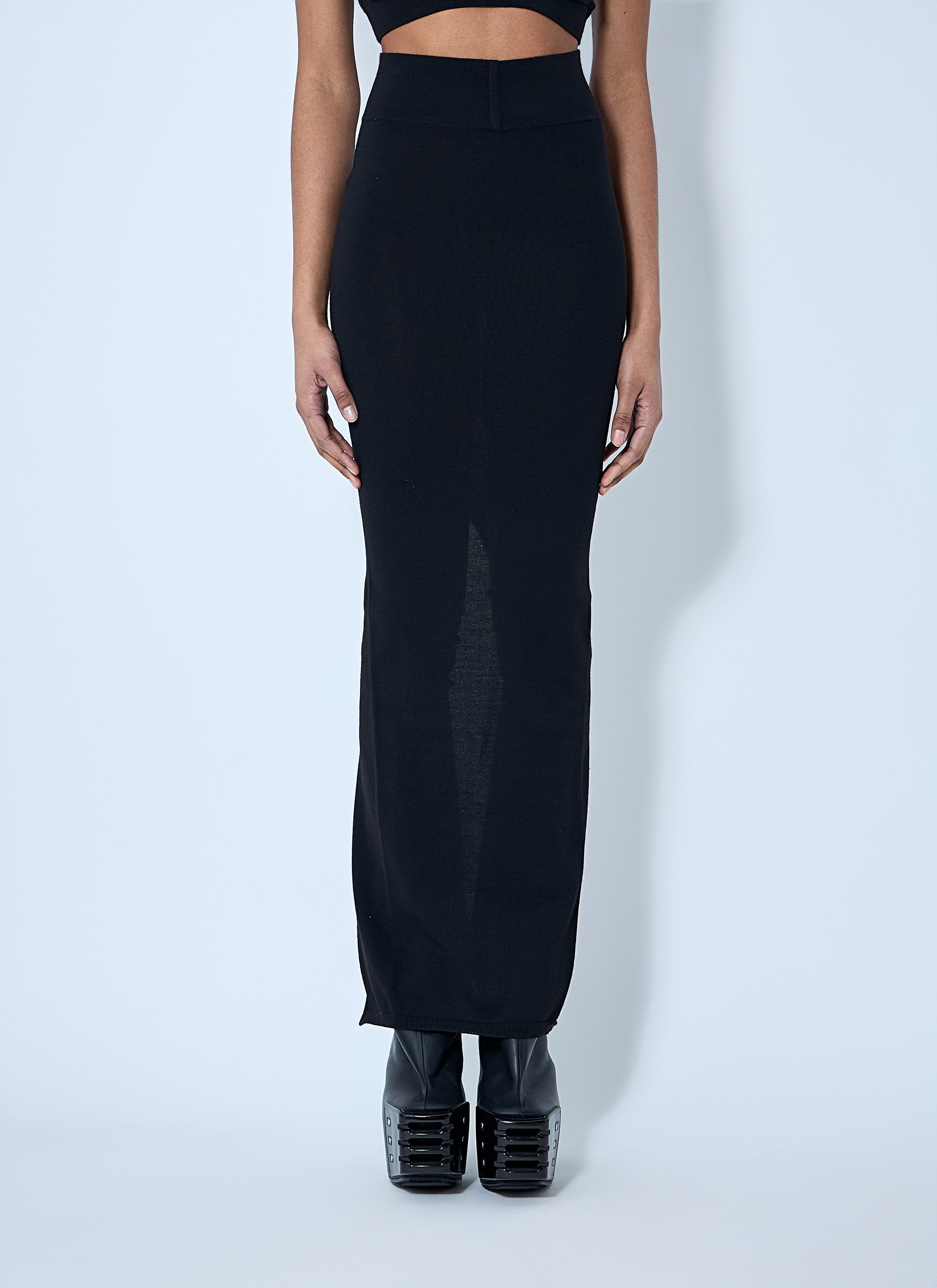 Rick Owens Women Wool Knit Maxi Skirt by Luosophy