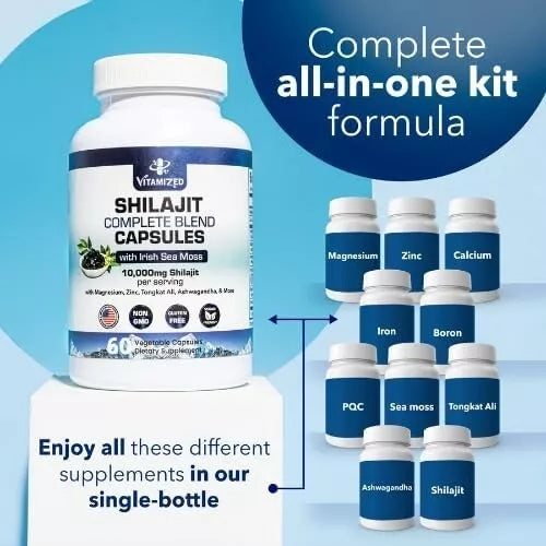 Shilajit Complete Blend - Energy and Endurance - Pure Shilajit Extract - 60 Capsules by The VITAMIZED Shop