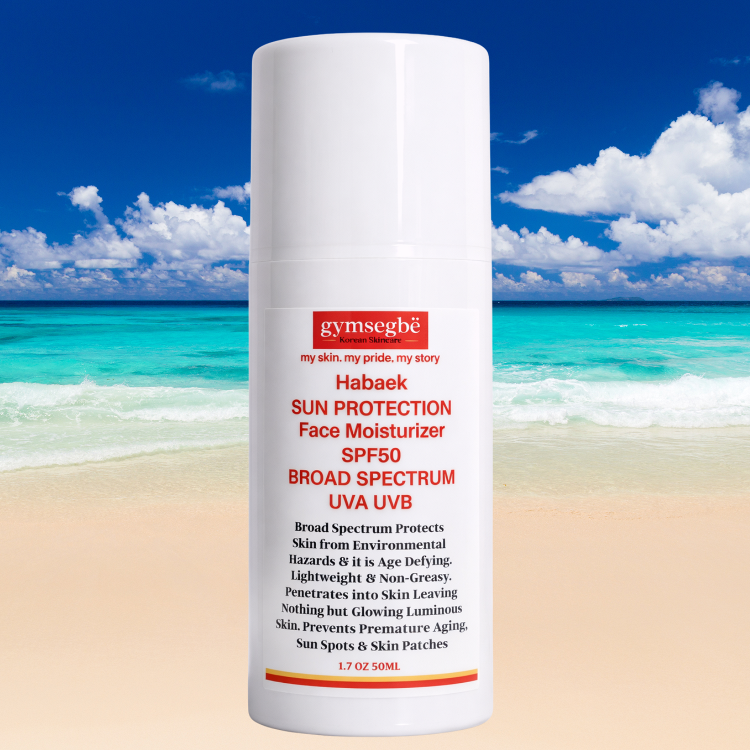 Habaek Sun Protection Face Moisturizer SPF50 | Peptides | Niacinamide by gymsegbë