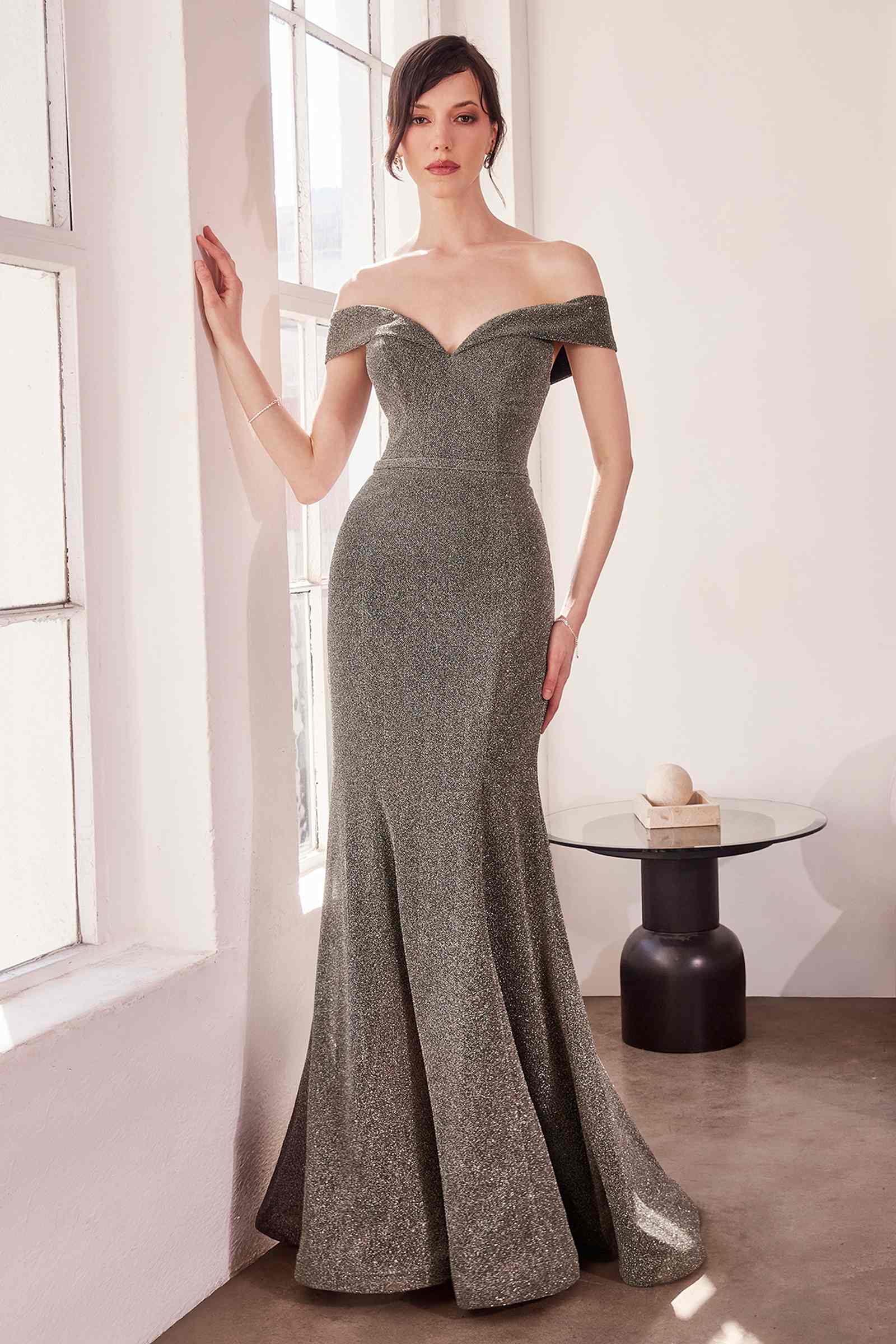 Ladivine Amoris T602 Off Shoulder Sweetheart Neck Fitted Prom Gown by DiscountDressShop