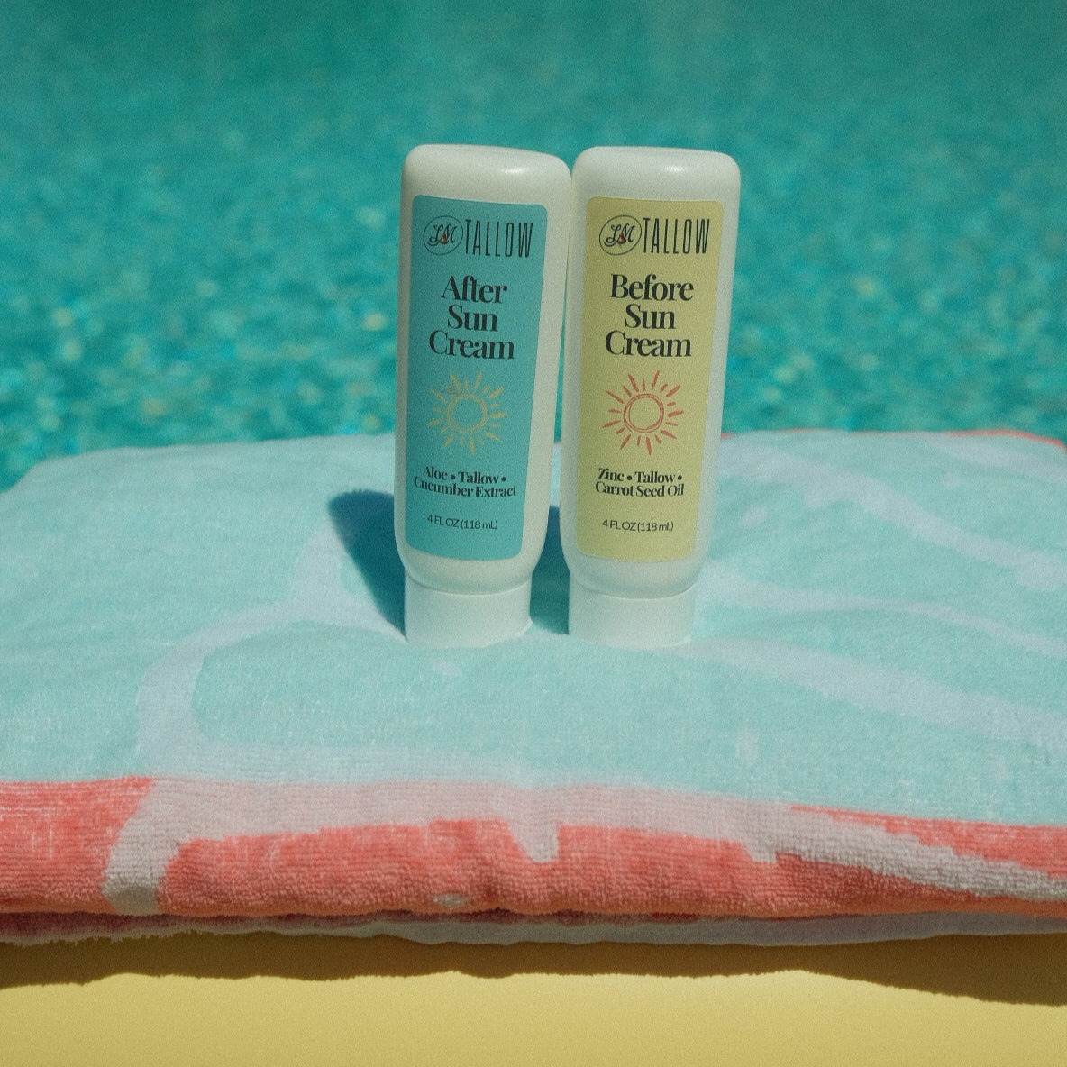 Tallow Sun Care Duo - Natural Before & After Sun Cream Gift Set with Zinc Oxide by Lady May Tallow