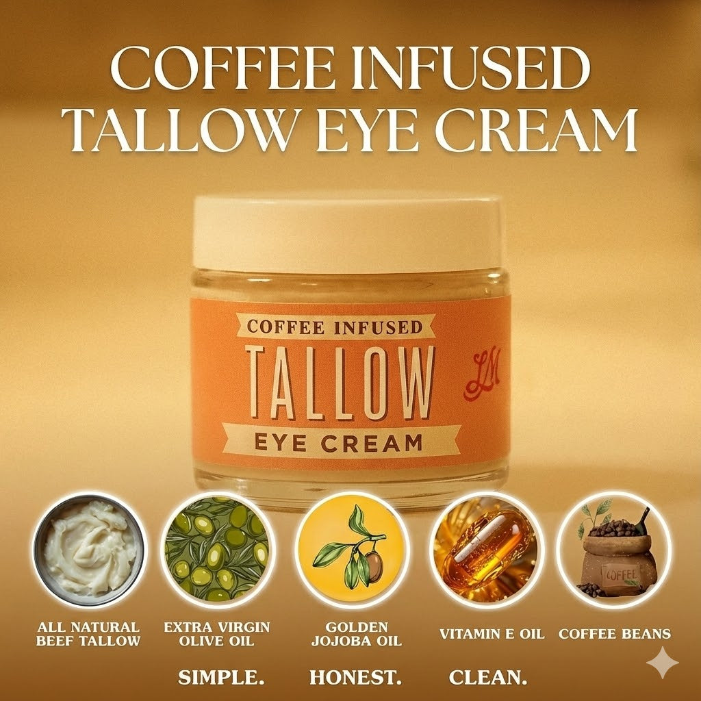 Lady May Coffee-Infused Tallow Eye Cream – Brighten, Firm & Revitalize Naturally by The Lady May