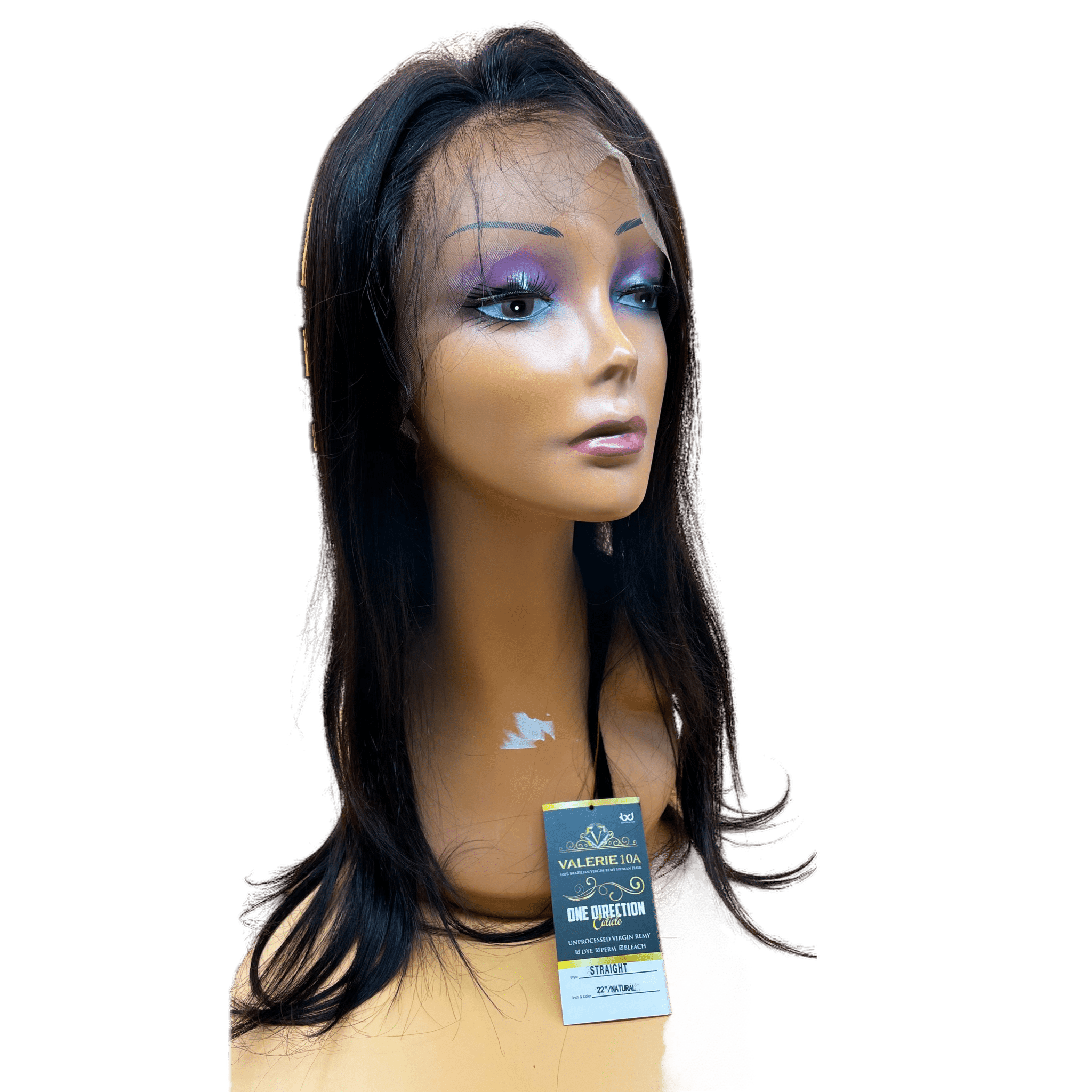 Valerie 10A Full Lace Wig, One Direction Cuticle, Straight 22"