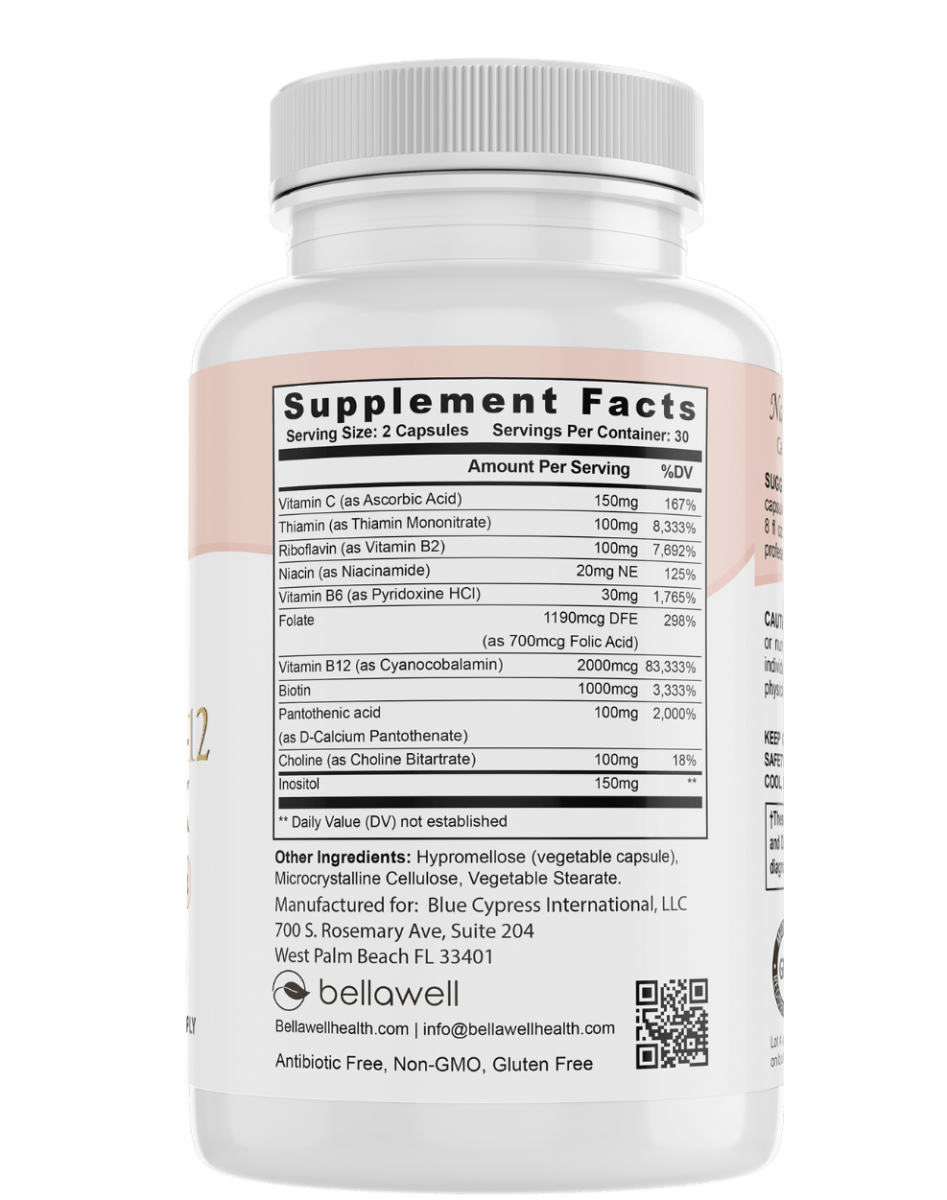 Vitamin B-Complex With Folate by Bellawell by Bellawell Health