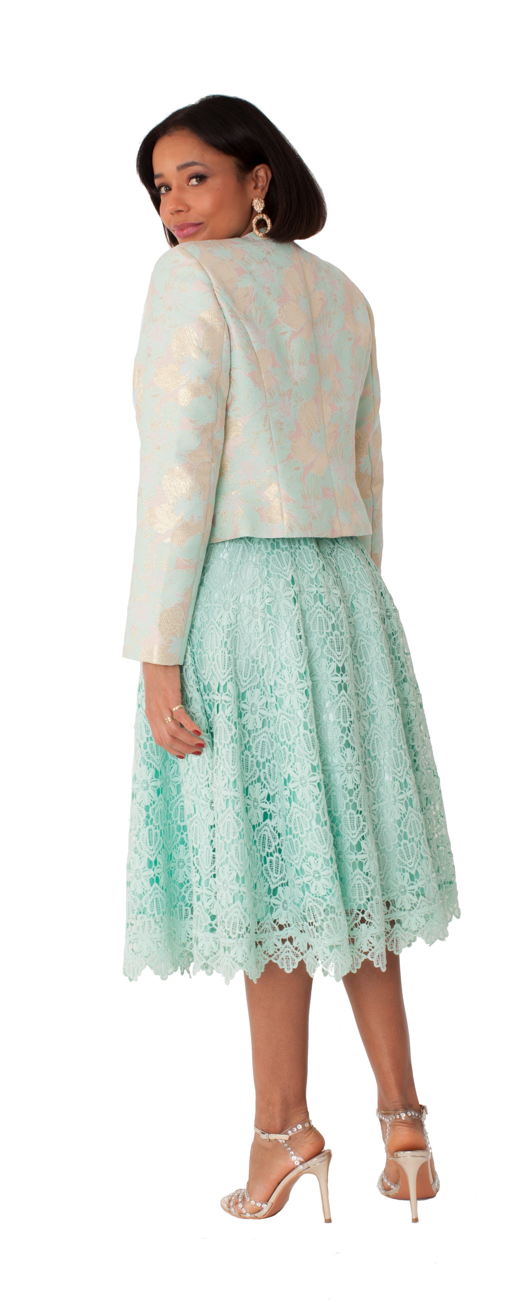 Elegant Woven Jacket & Lace Dress Set – 4847 by Tally Taylor