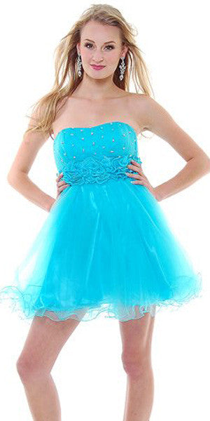 CLEARANCE - Cinderella Divine 414 Short A-Line Tulle Dress (Size 8) by DiscountDressShop