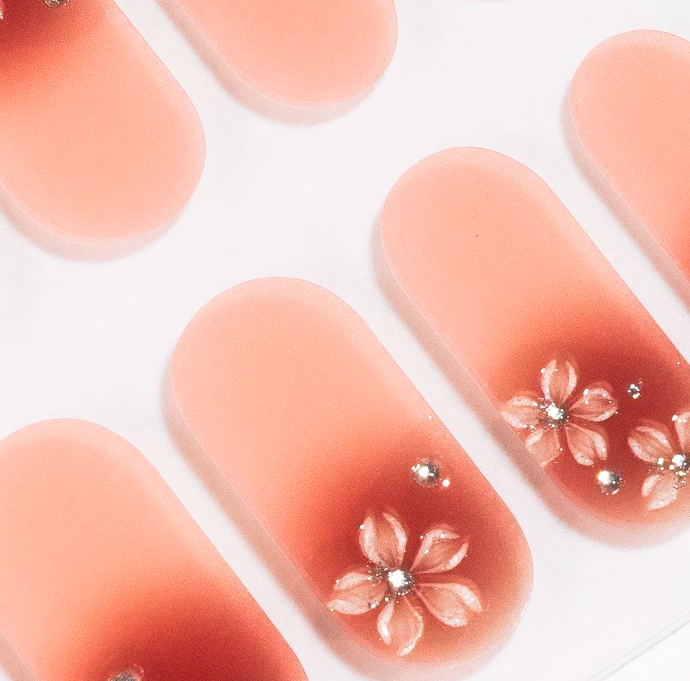Floral Ombre Gel Nails by Candied Nails