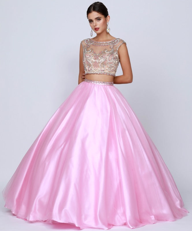 Juliet 338 Quinceanera Dress 2-Piece Bateau Neckline Cap Sleeve by DiscountDressShop